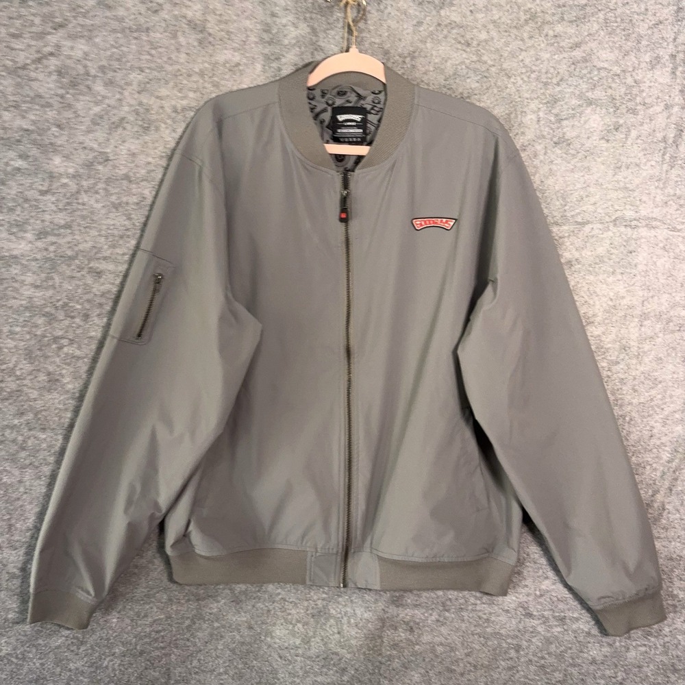 Good Guys Car Show Jacket‎ Mens Sz L Gray Full Zip Lined Pockets Hot Rod